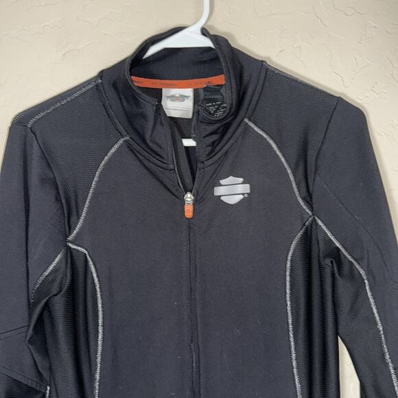 Harley Davidson Hd performance full zip log sleeve top - Picture 2 of 10